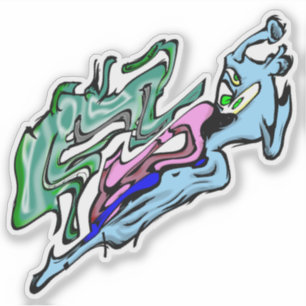 Zippy Trippy Alien Dazs slime Face Xo/Ice Sticker