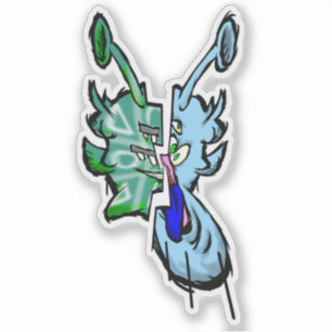 Zippy Trippy Alien Dazs tiny Face Xo/Ice Sticker