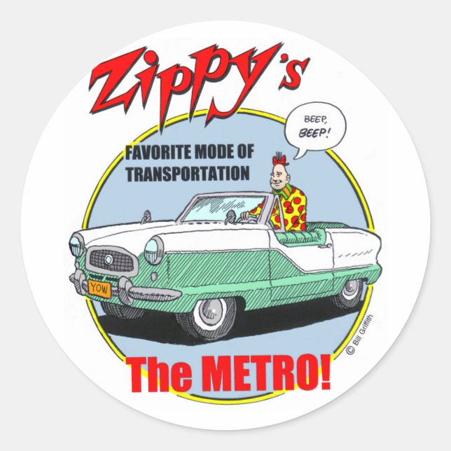 Zippy's Metro Classic Round Sticker (Front)