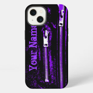 Zips Purple print Name iPhone case