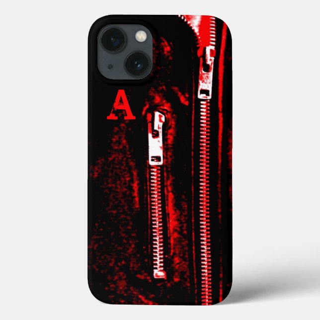 Zips Red print Monogram iPhone case (Back)