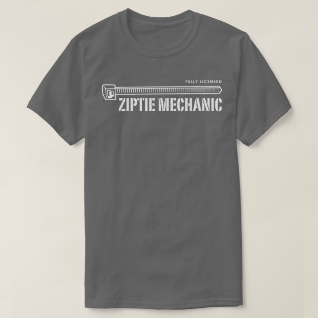Ziptie Mechanic  T-Shirt (Design Front)