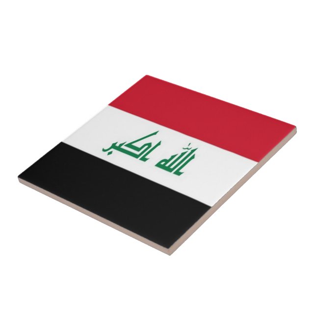 zIQ001 Iraki FLAG Iraq, Ceramic Tile (Side)