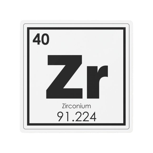 Zirconium chemical element symbol chemistry formul metal print (Front)