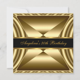 Zizzago Elegant 30th Birthday Exotic Rich Gold Invitation