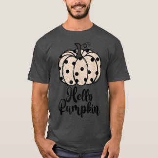 Zj4W Hello Pumpkin White Pumpkin Autumn Fall Thank T-Shirt