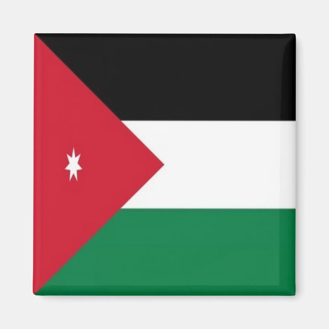 zJO001 Jordanian FLAG Jordan, Fridge Magnet (Front)