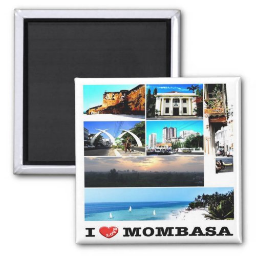 zKE014 MOMBASA I Love Mosaic Kenya Fridge Magnet