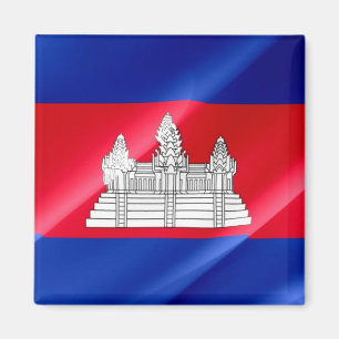 zKH002 Cambodian waving FLAG Cambodia, Fridge Magnet