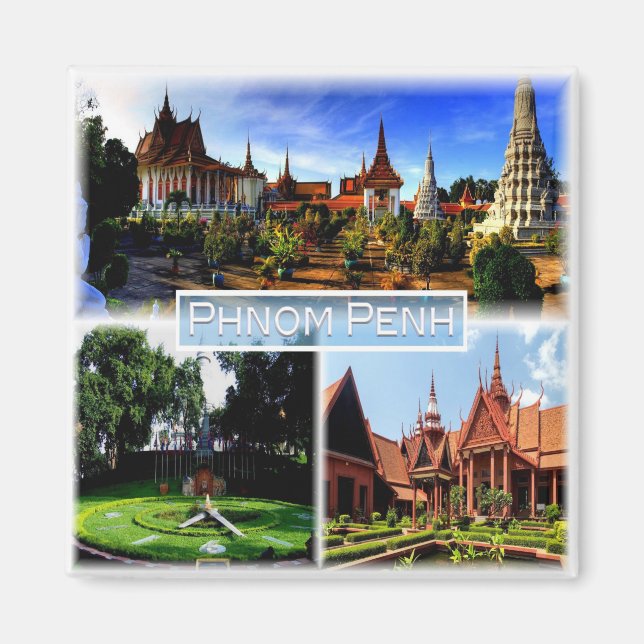 zKH003 PHNOM PENH, Silver Pagoda, Cambodia, Fridge Magnet (Front)