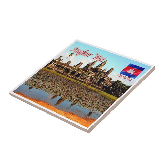 zKH005 ANGKOR WAT, Cambodia, Asia, Ceramic Tile (Side)