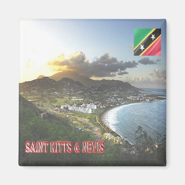 zKN005 SAINT KITTS NEVIS,  Frigate Bay, Fridge Magnet (Front)