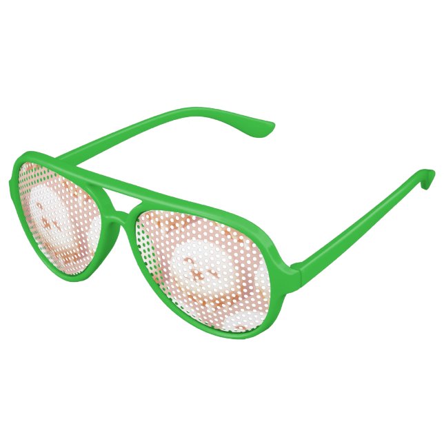 ZKOZKOHI Zazzle Data: Smile Pup Donut (Pattern) Aviator Sunglasses (Angled)