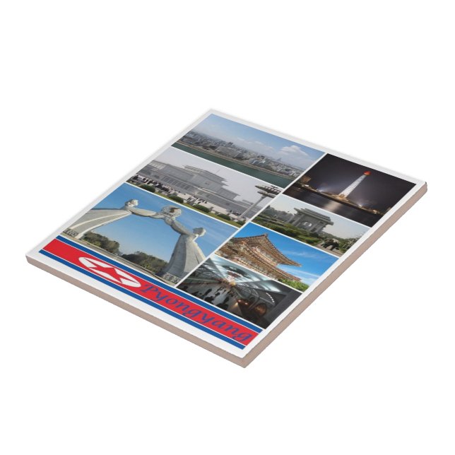 zKP003 PYONGYANG, North Korea, Ceramic Tile (Side)