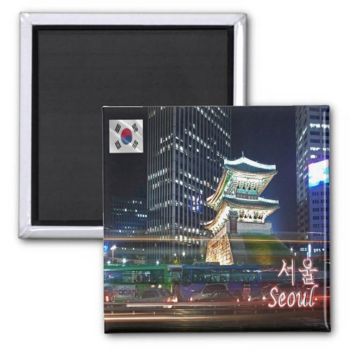 zKR007 NAMDAEMUN at night SEOUL South Korea  Magnet
