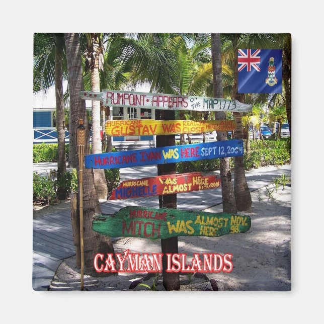 zKY007 CAYMAN ISLANDS, Signs Rum Point, Fridge Magnet (Front)