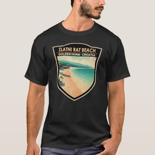 Zlatni Rat Beach Croatia Travel Art Vintage T_Shirt