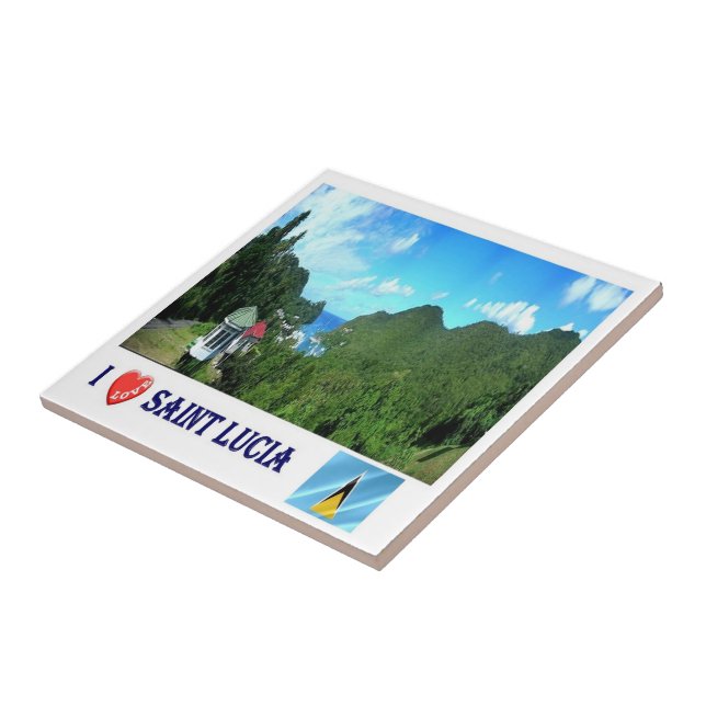 zLC004 SAINT LUCIA I Love, America, Ceramic Tile (Side)