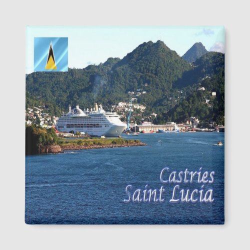 zLC010 CASTRIES Panorama Saint Lucia Fridge Magnet