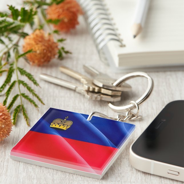 zLI002 LIECHTENSTEIN  wafig FLAG, Keychain (Front Right)