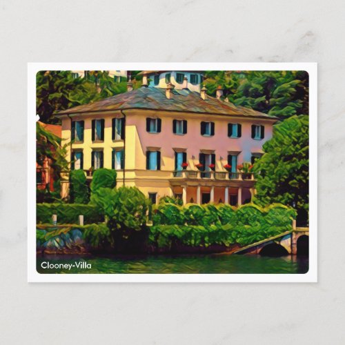 zLMD116 CLOONEY_VILLA Laglio Lake Como Postcard