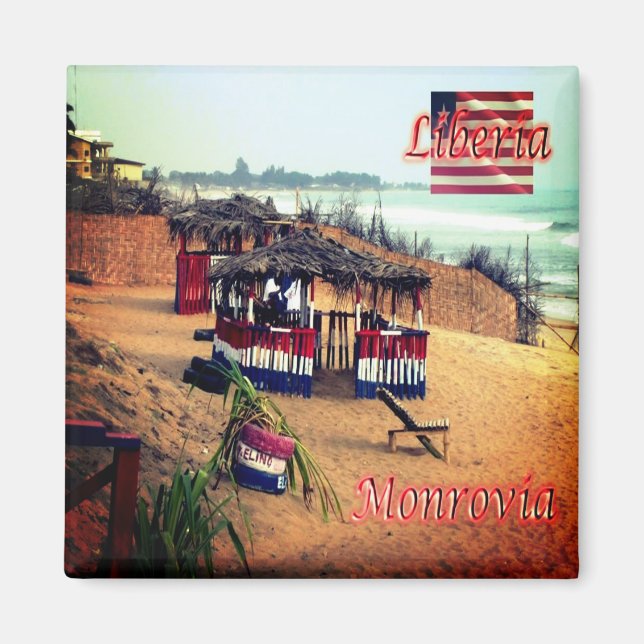 zLR003 MONROVIA, Beach, Liberia, Africa, Fridge Magnet (Front)