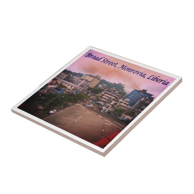 zLR007 MONROVIA, Broad Street, Liberia, Ceramic Tile (Side)