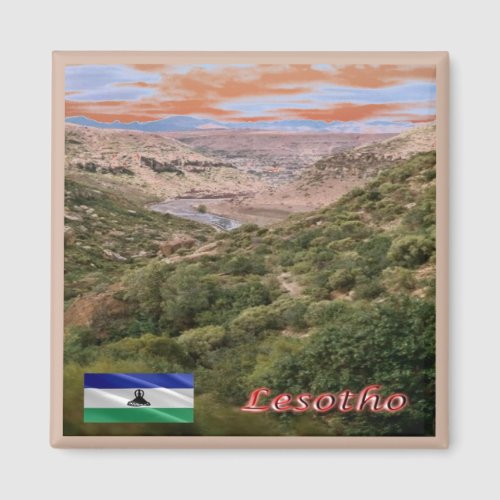 zLS006 LESOTHO Makhaleng River Gorges Fridge Magnet