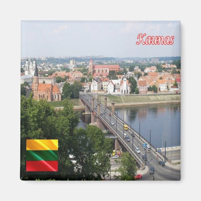 zLT008 KAUNAS, Lithuania, Europe, Fridge Magnet (Front)