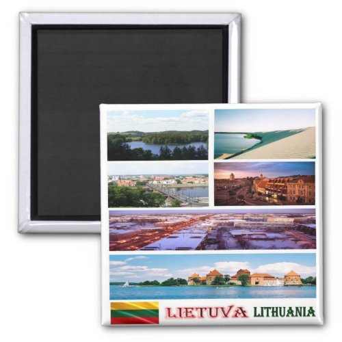zLT012 LITHUANIA Collage Mosaic Fridge Magnet