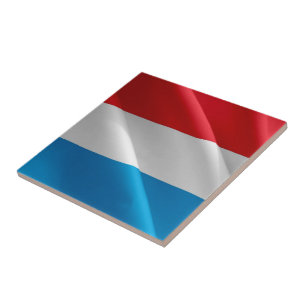 zLU002 LUXEMBOURG waving FLAG, Ceramic Tile