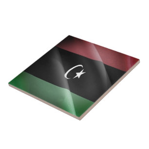 zLY002 LIBYA, Waving Flag Lebanese, Africa, Ceramic Tile
