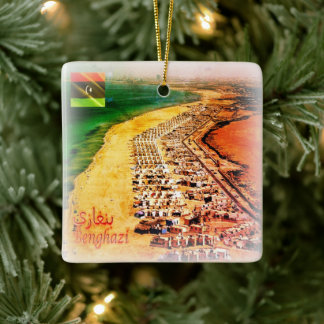 ZLY005 BENGHAZI, Beach, Libya, Africa, fridge  Cer Ceramic Ornament