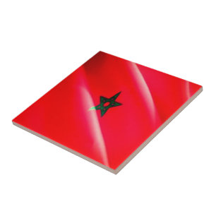 zMA002 MOROCCO, Waving Flag, Africa, Ceramic Tile