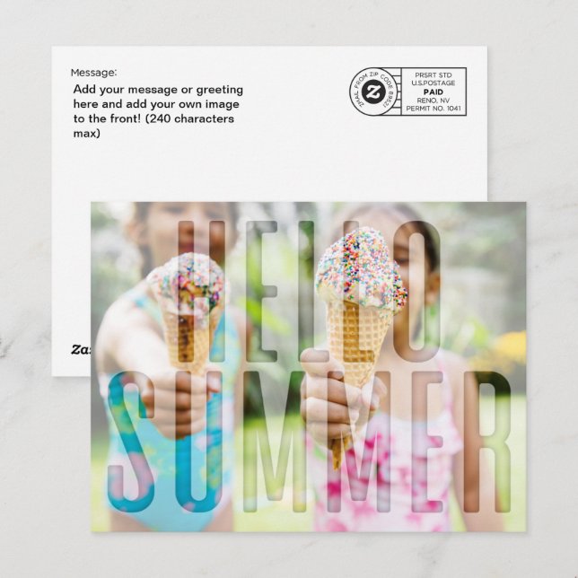 zMail Hello Summer Postcard (Front/Back)