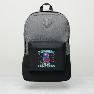 Zmbies Ate my Pancreas Funny Halloween Diabetes Port Authority® Backpack