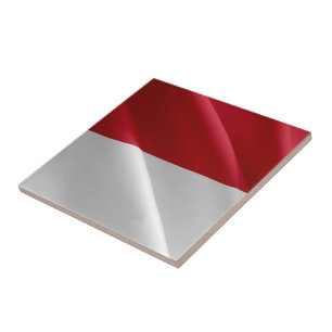 zMC002 MONEGASQUE wavig FLAG, Principality Monaco, Ceramic Tile