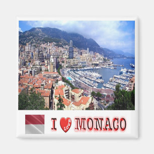 zMC007 PRINCIPALITY OF MONACO, I Love, Fridge Magnet