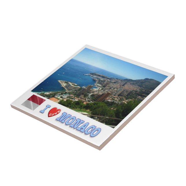 zMC008 PRINCIPALITY OF MONACO, I Love, Ceramic Tile (Side)