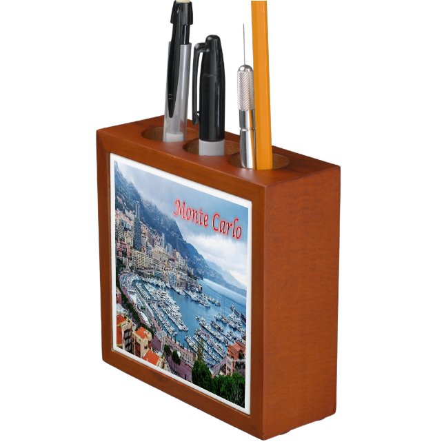 zMC018 MONTE CARLO Panorama, Monaco, Desk Organizer (In Situ)
