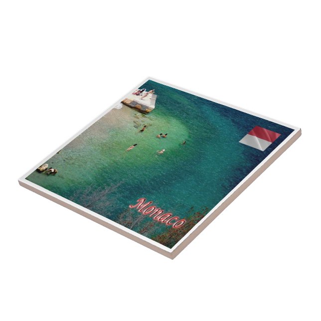 zMC030 MONACO the sea, Europe, Ceramic Tile (Side)
