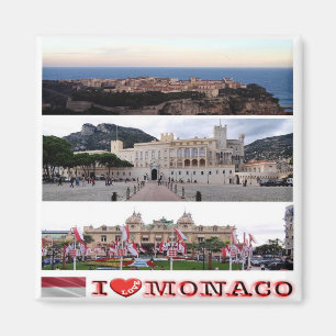 zMC034 MONACO collage "I Love", Fridge Magnet
