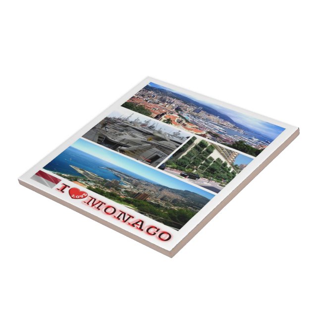 zMC035 MONACO collage "I Love", Ceramic Tile (Side)
