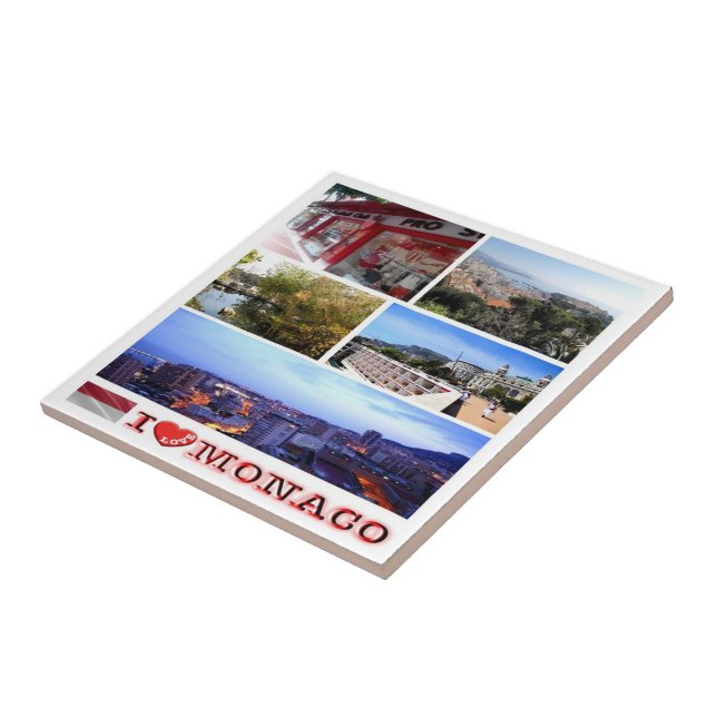 zMC036 MONACO collage "I Love", Ceramic Tile (Side)