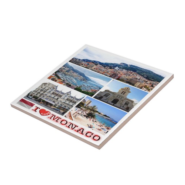 zMC037 MONACO collage "I Love", Ceramic Tile (Side)