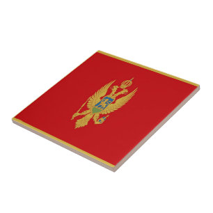 zME001 Montenegrin FLAG, Montenegro, Ceramic Tile
