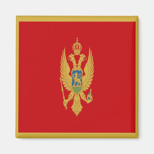 zME001 Montenegrin FLAG, Montenegro, Fridge Magnet (Front)