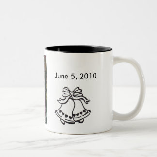 zme and danny, wedding-bells-with-... - Customized Two-Tone Coffee Mug
