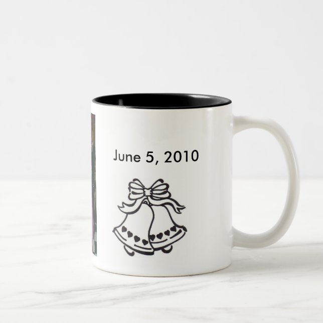 zme and danny, wedding-bells-with-... - Customized Two-Tone Coffee Mug (Right)