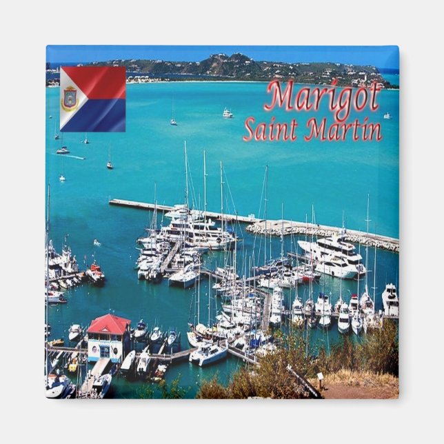 zMF006 MARIGOT, Saint Martin, America, Fridge Magnet (Front)